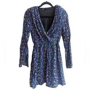 Zara Floral Long Sleeve Mini Dress